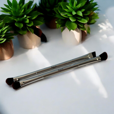 BB Double Ended Eyeshadow Brush Set Silver