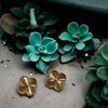 Waterproof Diamond Cut Clover Stud Earrings