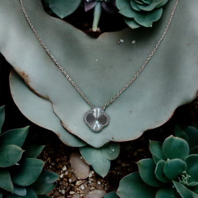 Waterproof Diamond Cut Clover Necklace