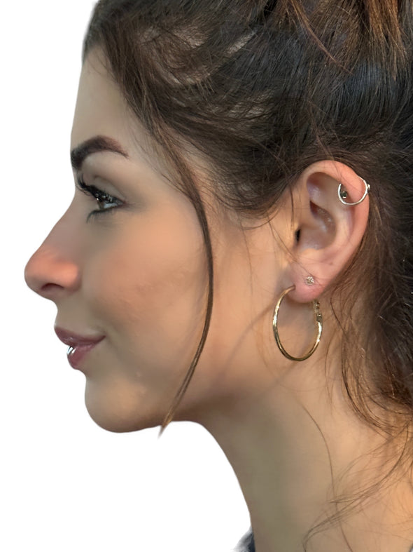 Hoop Earrings - 14K Gold or 925 Sterling Silver PVD Plated Stainless Steel (Multiple Sizes)