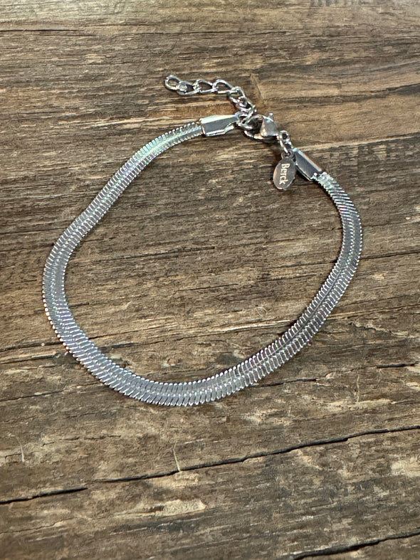 Herringbone Flat Bracelet Stainless Steel