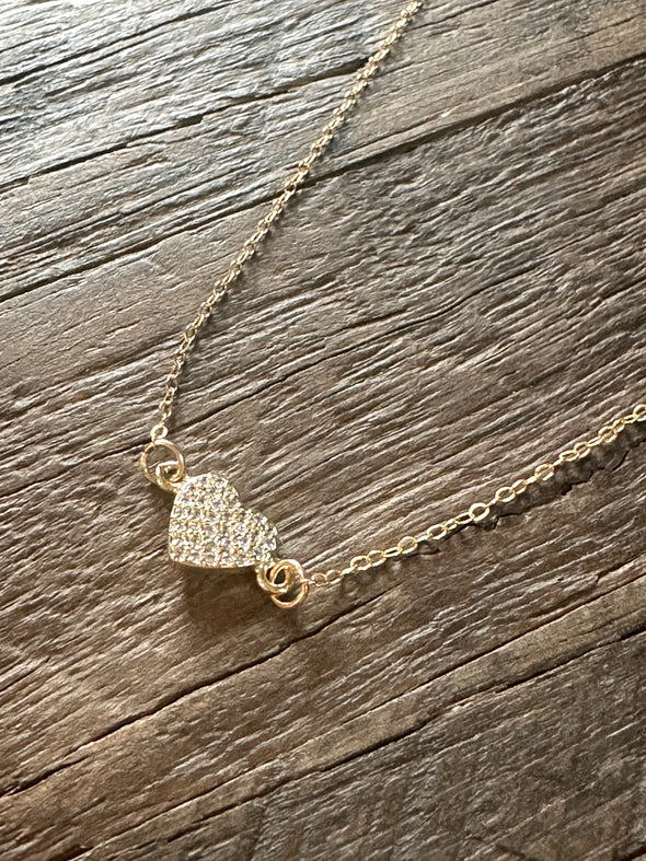 Pave CZ Heart Pendant