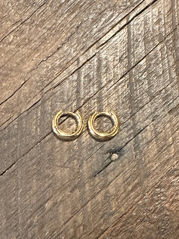 Huggie Chubby Hoop Earrings 18k Gold or 925 Sterling Silver Plated Brass