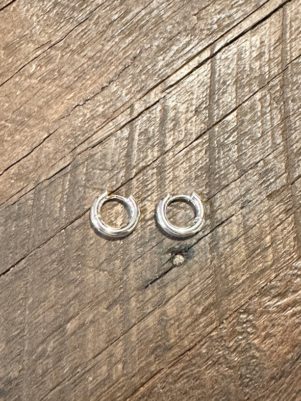 Huggie Chubby Hoop Earrings 18k Gold or 925 Sterling Silver Plated Brass