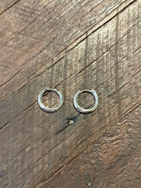 Huggie Chubby Hoop Earrings 18k Gold or 925 Sterling Silver Plated Brass