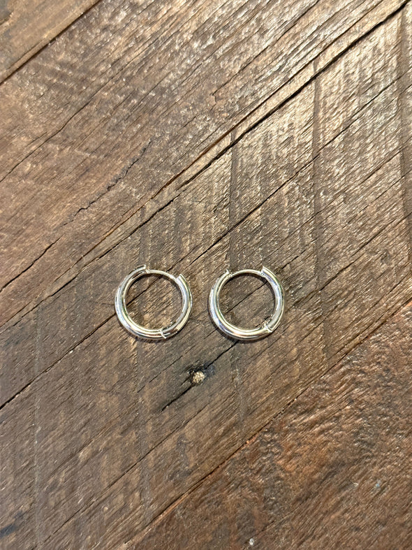 Huggie Chubby Hoop Earrings 18k Gold or 925 Sterling Silver Plated Brass