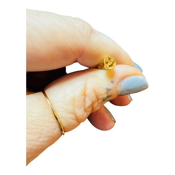 Dainty 6mm Happy Face Stud Earrings
