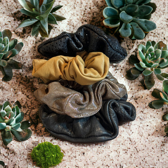 Luxury Leather Scrunchies