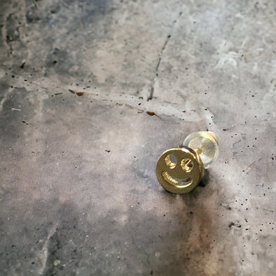 Dainty 6mm Happy Face Stud Earrings