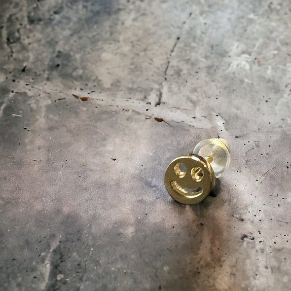 Dainty 6mm Happy Face Stud Earrings