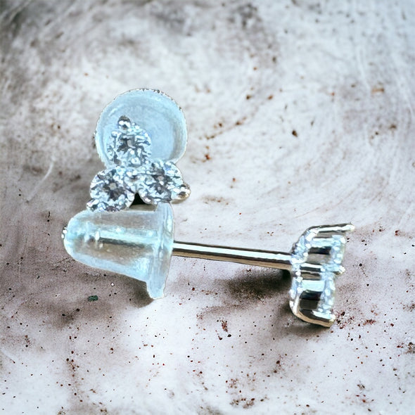 Trinity Stud Earrings 14K Gold Plated Sterling or 925 Sterling Silver