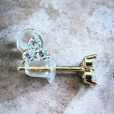 Trinity Stud Earrings 14K Gold Plated Sterling or 925 Sterling Silver