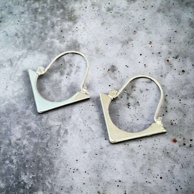 Spearhead Drop Hoop Earrings