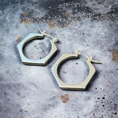 Hex Hoop Earrings