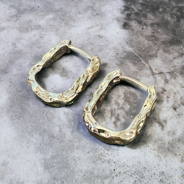 Organic Vine Huggie Earrings