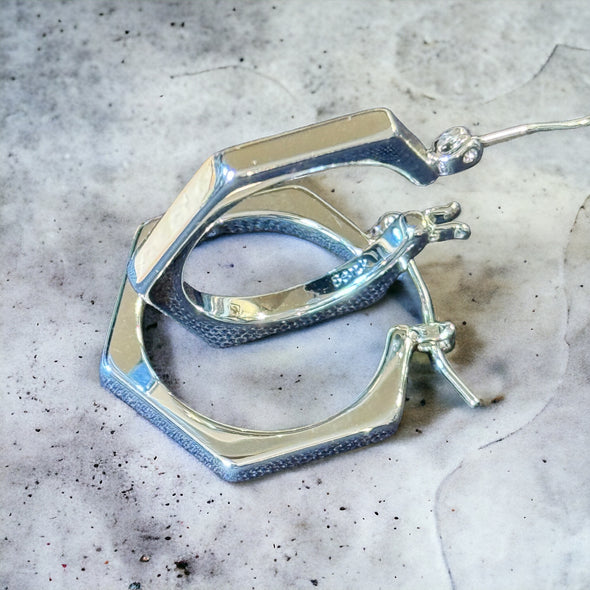 Hex Hoop Earrings