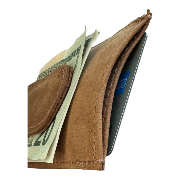 Money Clip Card Wallet Leather