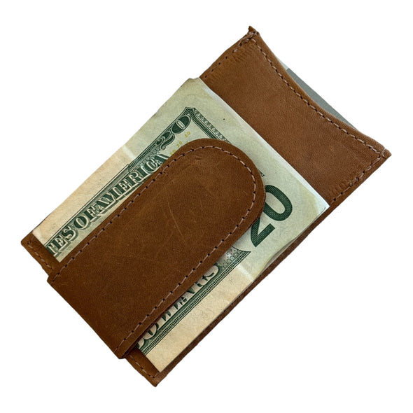 Money Clip Card Wallet Leather