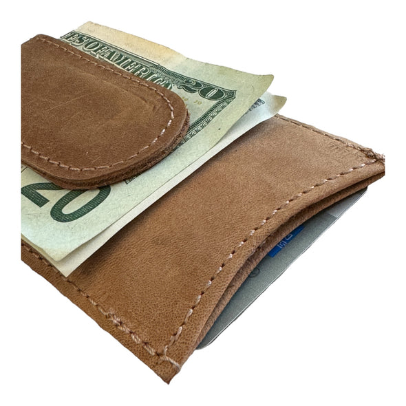 Money Clip Card Wallet Leather