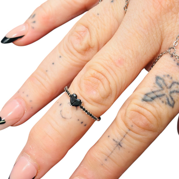 Moissanite Diamond GRA Certified Heart Ring Sterling Silver PREORDER