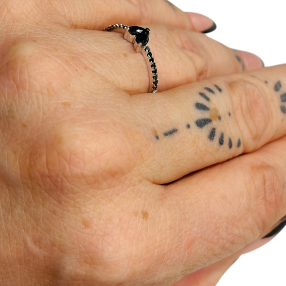 Moissanite Diamond GRA Certified Heart Ring Sterling Silver PREORDER