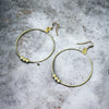 Trinity Drop Hoop Earrings 14K Gold Filled or 925 Sterling Silver