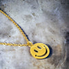 Happy Face Necklace Polished Stainless Steel