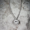 Happy Face Necklace Polished Stainless Steel