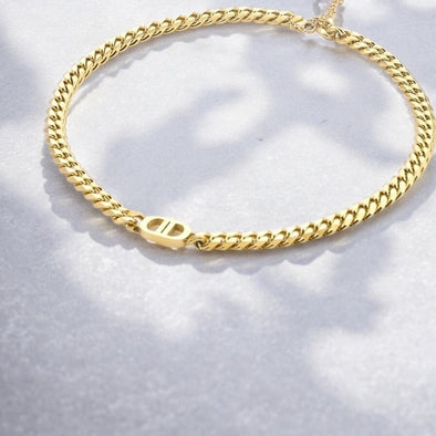 Modern Chunky Cuban Curb Necklace