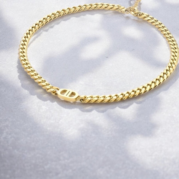 Modern Chunky Cuban Curb Necklace