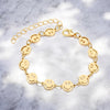 Waterproof Happy Face Link Charm Bracelet