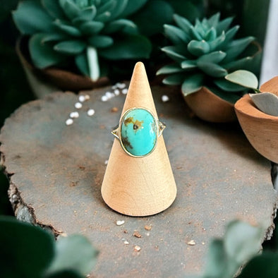 One-Of-A-Kind Kingman Blue Turquoise Sterling Silver Adjustable Ring