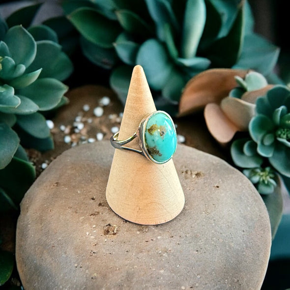 One-Of-A-Kind Kingman Blue Turquoise Sterling Silver Adjustable Ring