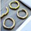 Huggie Hoop Earrings 12mm Solid 925 Sterling Silver & 14k Gold Plated Sterling Silver