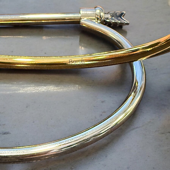Waterproof Arrow Open Bangle Screw Closure Bracelet Polished Stainless Steel & 14k Gold PVD Plated Stainless Steel