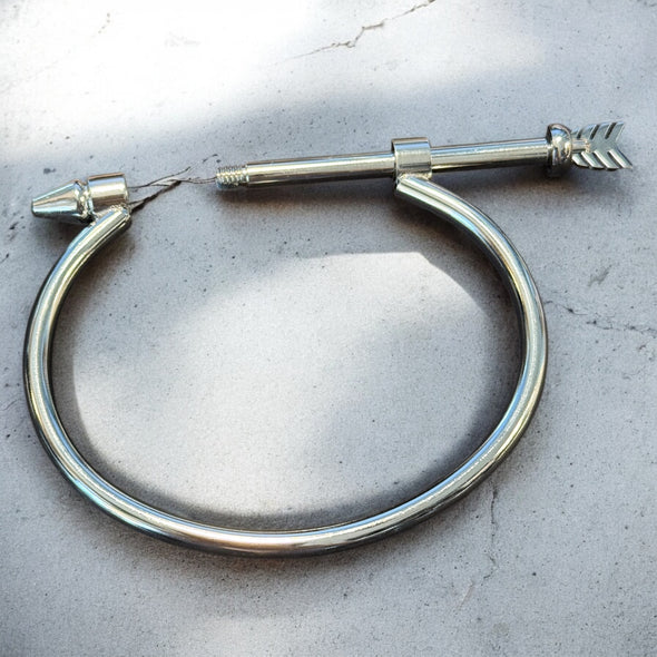 Waterproof Arrow Open Bangle Screw Closure Bracelet Polished Stainless Steel & 14k Gold PVD Plated Stainless Steel