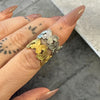 Waterproof Butterfly Adjustable Ring Polished Stainless Steel & 14k Gold PVD Plated Stainless Steel
