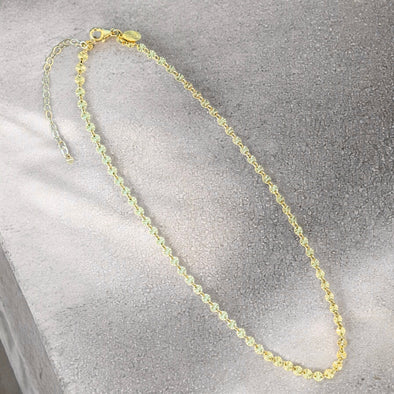 Diamond Cut Burst 4mm Disc Necklace (14k GF & 925 Sterling)