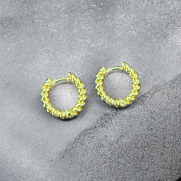 Waterproof Twisted Huggie Earrings