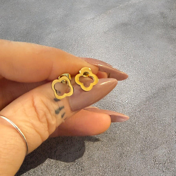 Waterproof Open Clover Stud Earrings