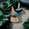 One-of-a-Kind Oval Sleeping BeautyTurquoise Sterling Silver Dome Adjustable Ring