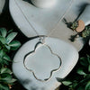 One-of-a-Kind 46mm Hammered Clover Necklace Sterling Silver or 14K Gold Plated Sterling Silver