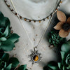 One-of-a-Kind Tigers Eye Sunburst Sterling Silver Double Layer Necklace