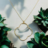 One-of-a-Kind 46mm Hammered Clover Necklace Sterling Silver or 14K Gold Plated Sterling Silver