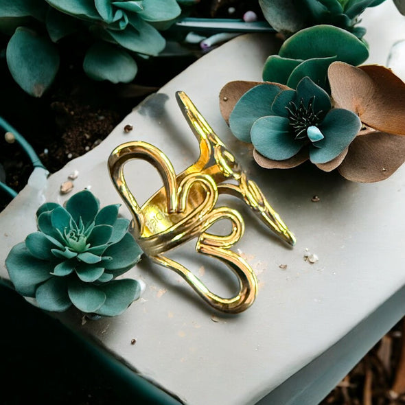 Waterproof Lotus Flower Ring 18k Gold PVD Plated Stainless Steel