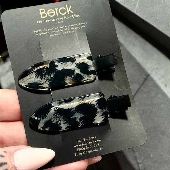 No-Crease Luxe Cheetah Hair Clips (Set of Two)