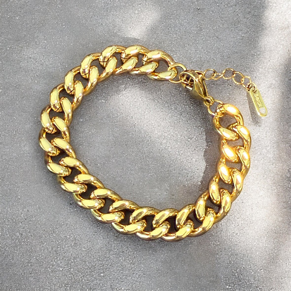 Waterproof Chunky Cuban Curb Chain Bracelet (CHARMS SOLD SEPARATELY)