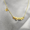 Waterproof 5 Flower Bar Necklace 16"-18"