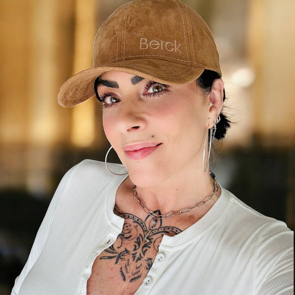 LIMITED EDITION Berck Embroidered Low Profile Trucker Faux Suede/Faux Hair