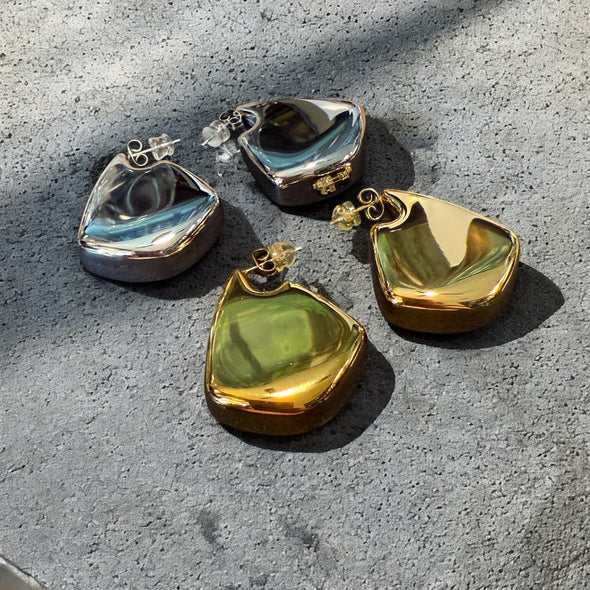 Waterproof Abstract Puffy Hoop Earrings